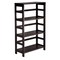 Contemporary Home Living 42” Espresso Brown 3-Tier Leo Shelf/Storage